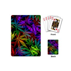 Ganja In Rainbow Colors, Weed Pattern, Marihujana Theme Playing Cards Single Design (mini) by Casemiro