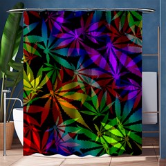 Ganja In Rainbow Colors, Weed Pattern, Marihujana Theme Shower Curtain 60  X 72  (medium)  by Casemiro