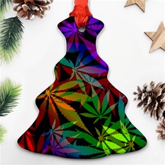 Ganja In Rainbow Colors, Weed Pattern, Marihujana Theme Ornament (christmas Tree)  by Casemiro