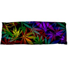 Ganja In Rainbow Colors, Weed Pattern, Marihujana Theme Body Pillow Case Dakimakura (two Sides) by Casemiro