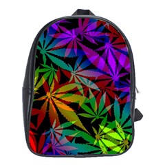 Ganja In Rainbow Colors, Weed Pattern, Marihujana Theme School Bag (xl) by Casemiro