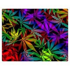 Ganja In Rainbow Colors, Weed Pattern, Marihujana Theme Double Sided Flano Blanket (medium)  by Casemiro