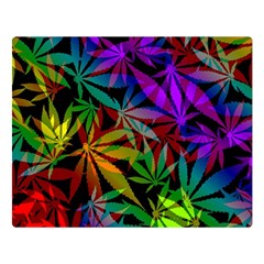 Ganja In Rainbow Colors, Weed Pattern, Marihujana Theme Double Sided Flano Blanket (large)  by Casemiro