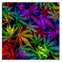 Ganja In Rainbow Colors, Weed Pattern, Marihujana Theme Large Satin Scarf (square) by Casemiro