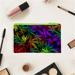 Ganja in rainbow colors, weed pattern, marihujana theme Cosmetic Bag (XS) Back