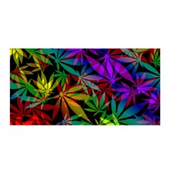 Ganja In Rainbow Colors, Weed Pattern, Marihujana Theme Satin Wrap by Casemiro