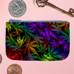 Ganja In Rainbow Colors, Weed Pattern, Marihujana Theme Large Coin Purse by Casemiro