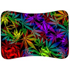 Ganja In Rainbow Colors, Weed Pattern, Marihujana Theme Velour Seat Head Rest Cushion by Casemiro