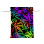 Ganja in rainbow colors, weed pattern, marihujana theme Lightweight Drawstring Pouch (S) Back