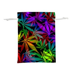 Ganja In Rainbow Colors, Weed Pattern, Marihujana Theme Lightweight Drawstring Pouch (l) by Casemiro