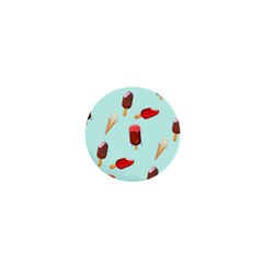 Ice Cream Pattern, Light Blue Background 1  Mini Magnets