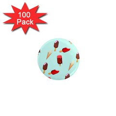 Ice Cream Pattern, Light Blue Background 1  Mini Magnets (100 Pack) 