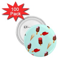 Ice Cream Pattern, Light Blue Background 1 75  Buttons (100 Pack) 