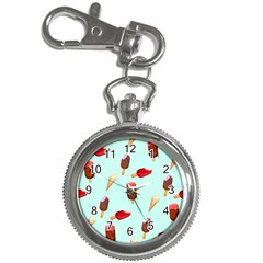 Ice Cream Pattern, Light Blue Background Key Chain Watches