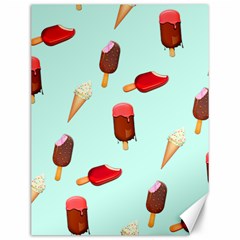 Ice Cream Pattern, Light Blue Background Canvas 12  X 16  by Casemiro