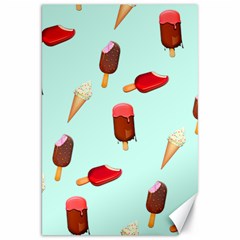 Ice Cream Pattern, Light Blue Background Canvas 20  X 30 