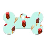 Ice Cream pattern, light blue background Dog Tag Bone (Two Sides) Front