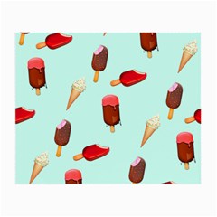 Ice Cream Pattern, Light Blue Background Small Glasses Cloth (2 Sides)