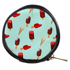 Ice Cream Pattern, Light Blue Background Mini Makeup Bag