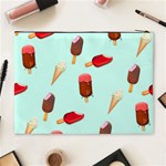 Ice Cream pattern, light blue background Cosmetic Bag (XL) Back