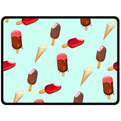 Ice Cream Pattern, Light Blue Background Fleece Blanket (large)  by Casemiro