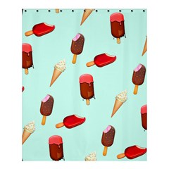 Ice Cream Pattern, Light Blue Background Shower Curtain 60  X 72  (medium)  by Casemiro