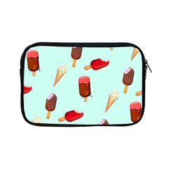 Ice Cream Pattern, Light Blue Background Apple Ipad Mini Zipper Cases by Casemiro