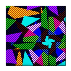 Trippy Blocks, Dotted Geometric Pattern Tile Coaster