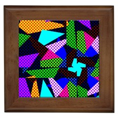 Trippy Blocks, Dotted Geometric Pattern Framed Tile