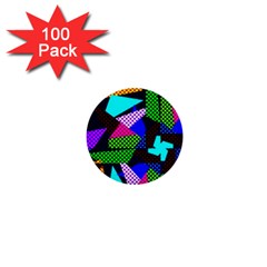 Trippy Blocks, Dotted Geometric Pattern 1  Mini Buttons (100 Pack) 