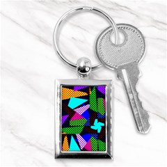 Trippy Blocks, Dotted Geometric Pattern Key Chain (rectangle)