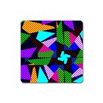 Trippy blocks, dotted geometric pattern Square Magnet Front