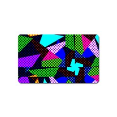 Trippy Blocks, Dotted Geometric Pattern Magnet (name Card) by Casemiro