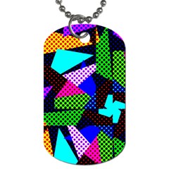 Trippy Blocks, Dotted Geometric Pattern Dog Tag (two Sides)