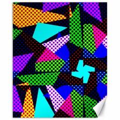 Trippy Blocks, Dotted Geometric Pattern Canvas 16  X 20 