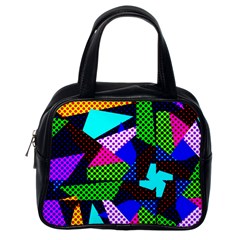 Trippy Blocks, Dotted Geometric Pattern Classic Handbag (one Side) by Casemiro