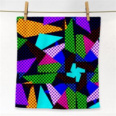 Trippy Blocks, Dotted Geometric Pattern Face Towel by Casemiro