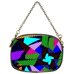 Trippy blocks, dotted geometric pattern Chain Purse (One Side) Front