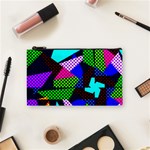 Trippy blocks, dotted geometric pattern Cosmetic Bag (Small) Front