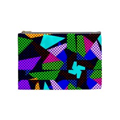 Trippy Blocks, Dotted Geometric Pattern Cosmetic Bag (medium) by Casemiro