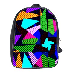 Trippy Blocks, Dotted Geometric Pattern School Bag (large) by Casemiro