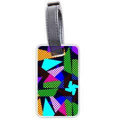 Trippy Blocks, Dotted Geometric Pattern Luggage Tag (one Side) by Casemiro