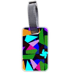 Trippy Blocks, Dotted Geometric Pattern Luggage Tag (two Sides) by Casemiro