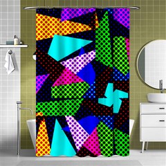 Trippy Blocks, Dotted Geometric Pattern Shower Curtain 48  X 72  (small)  by Casemiro