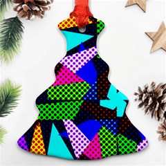 Trippy Blocks, Dotted Geometric Pattern Christmas Tree Ornament (two Sides) by Casemiro