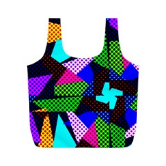 Trippy Blocks, Dotted Geometric Pattern Full Print Recycle Bag (m) by Casemiro