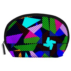 Trippy Blocks, Dotted Geometric Pattern Accessory Pouch (large) by Casemiro