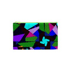 Trippy Blocks, Dotted Geometric Pattern Cosmetic Bag (xs) by Casemiro