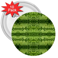 Watermelon Pattern, Fruit Skin In Green Colors 3  Buttons (10 Pack)  by Casemiro