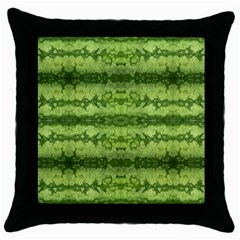 Watermelon Pattern, Fruit Skin In Green Colors Throw Pillow Case (black) by Casemiro